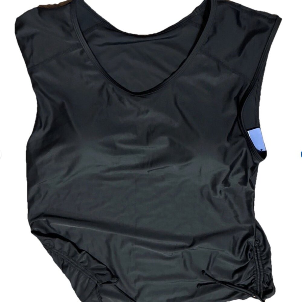 HILOR Women's Underwire One Piece Swimsuit Top Swim Ware Padded -Black Size-16